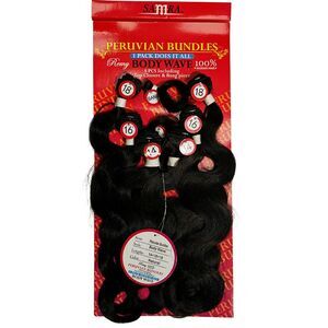 Samra Peruvian Body Wave Hair Bundle Natural Black (Unboxed)